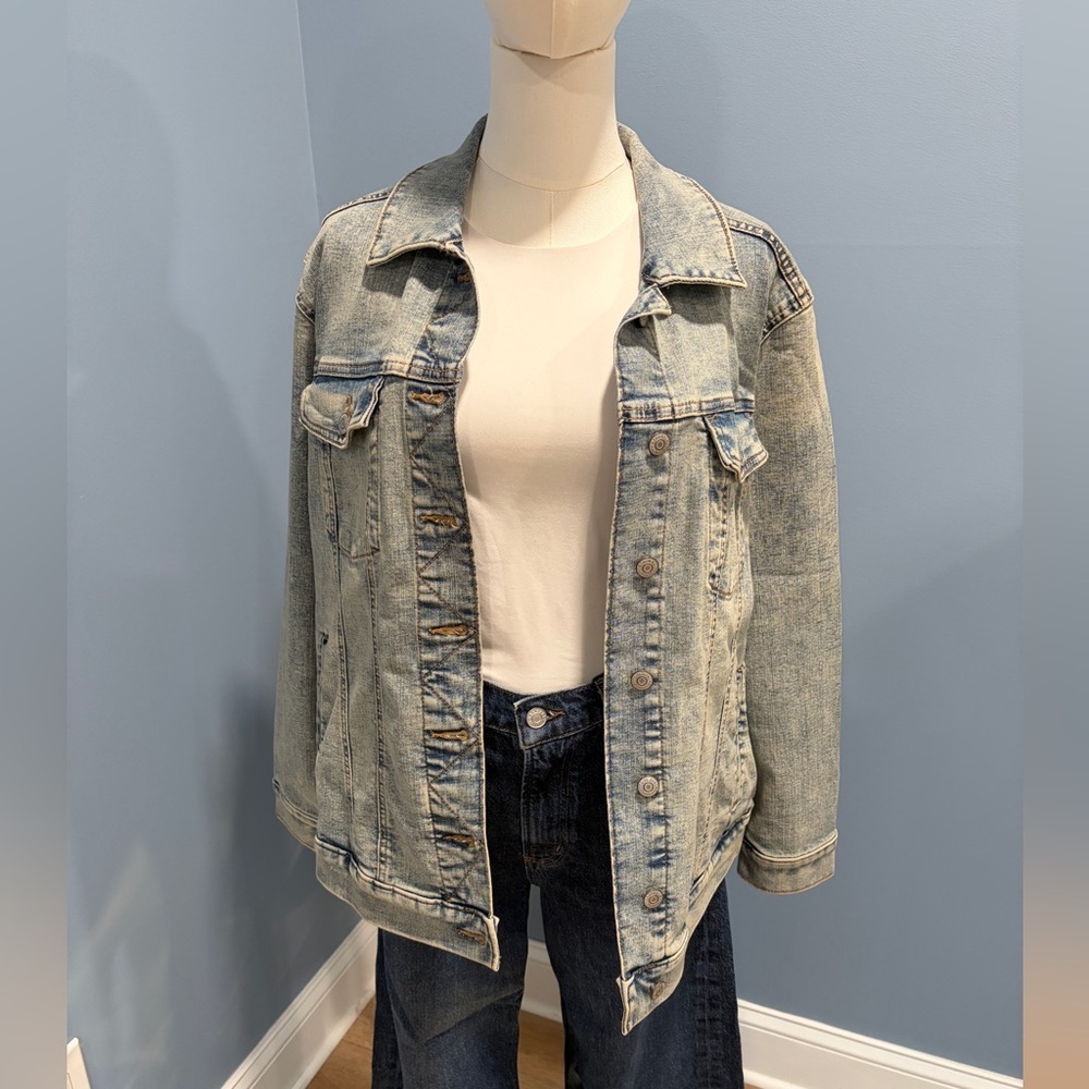 Sonoma Goods for Life Mama Denim Jacket Women Small Light Wash Embroidered - Picture 3 of 8